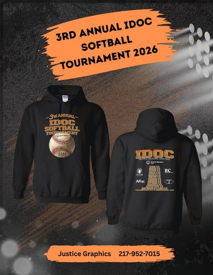 3rd Annual IDOc Softball Tournament Unisex Gildan Hooded Sweatshirt (P.18500)