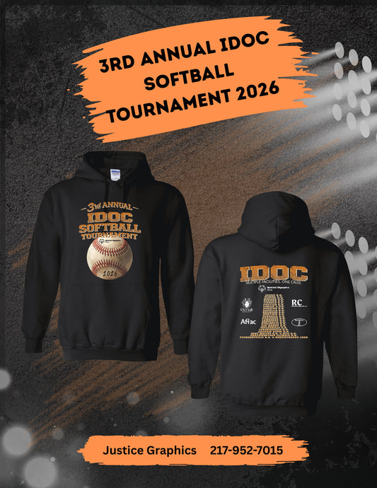 3rd Annual IDOc Softball Tournament Unisex Gildan Hooded Sweatshirt (P.18500)