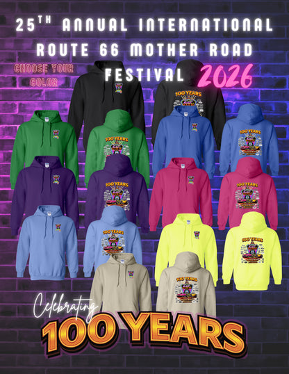 25TH ANNUAL ROUTE 66 MOTHER ROAD FESTIVAL 2026 UNISEX HOODIE (P.18500)