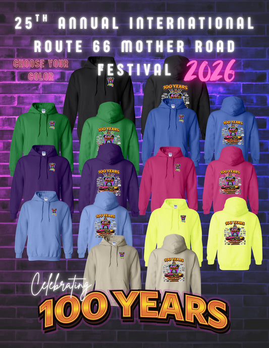 25TH ANNUAL ROUTE 66 MOTHER ROAD FESTIVAL 2026 UNISEX HOODIE (P.18500)
