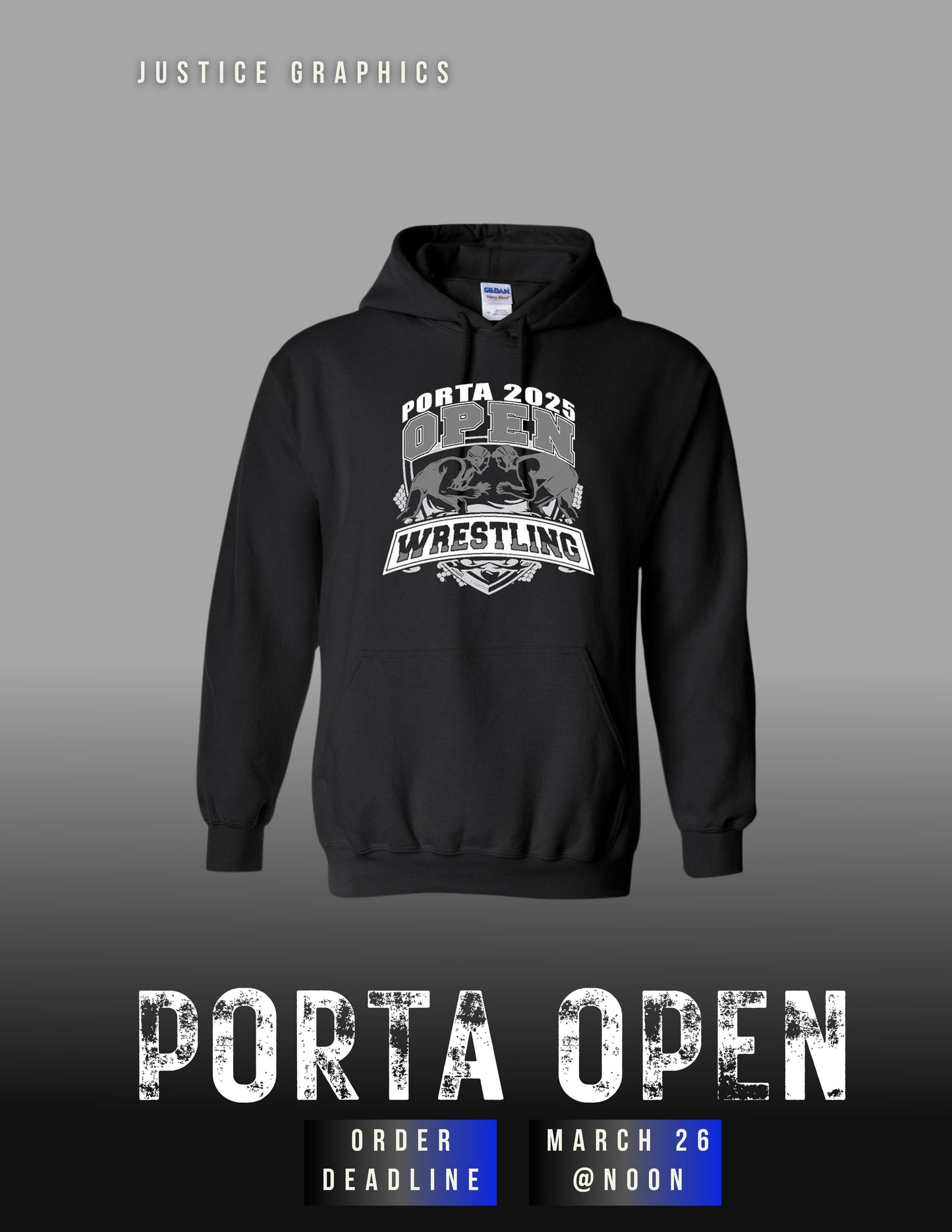 PORTA OPEN UNISEX HOODED SWEATSHIRT (P.18500)