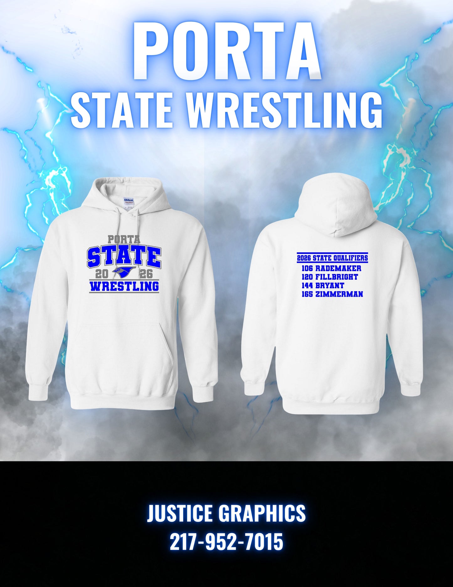 PORTA State Wrestling 2026 Unisex Hoodie (P.18500/18500B)