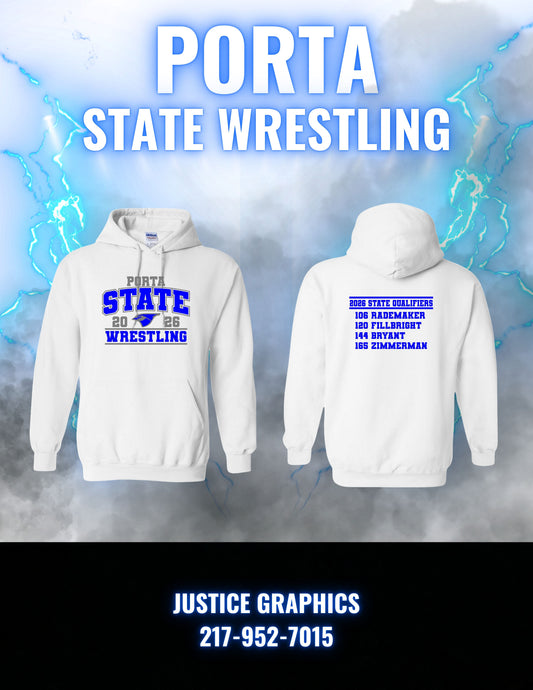 PORTA State Wrestling 2026 Unisex Hoodie (P.18500/18500B)
