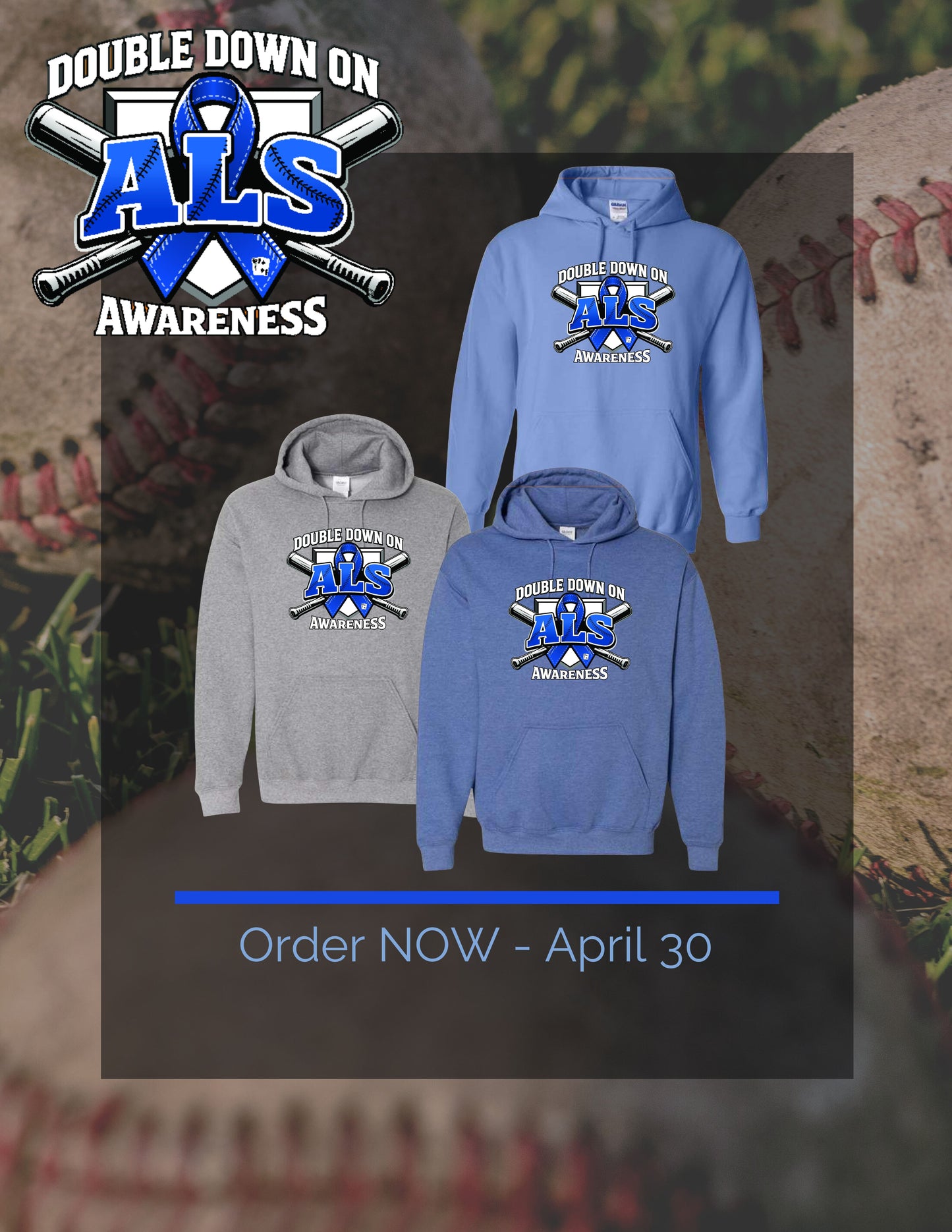 DOUBLE DOWN ON ALS Unisex Hooded Sweatshirt (P.18500/18500B)