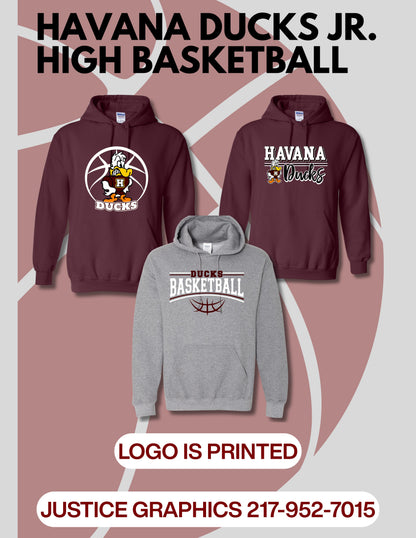 Havana Ducks Jr. High Basketball Unisex Hoodie (P.18500/18500B)