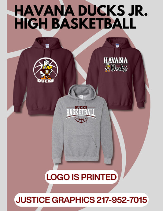 Havana Ducks Jr. High Basketball Unisex Hoodie (P.18500/18500B)