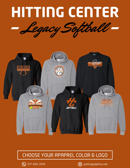 Hitting Center Legacy Softball Unisex Hoodie (P.18500)