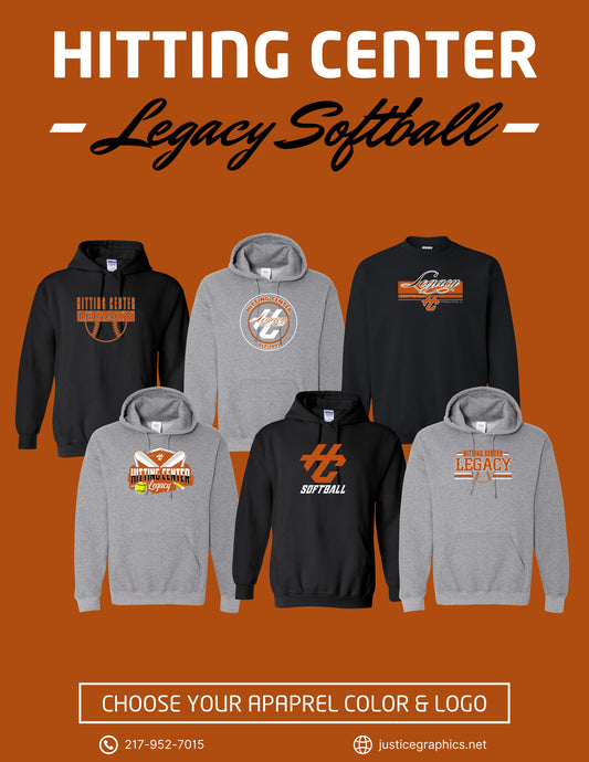 Hitting Center Legacy Softball Unisex Hoodie (P.18500)