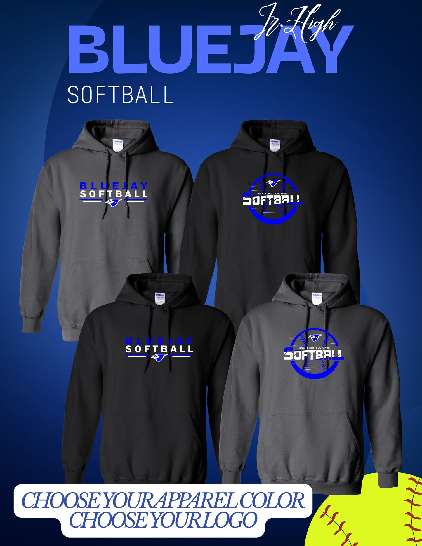 Porta Jr. High Softball Unisex Hoodie (P.18500)