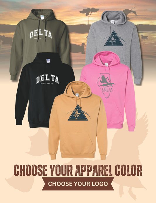 Delta Waterfowl Unisex Hooded Sweatshirt (P.18500)