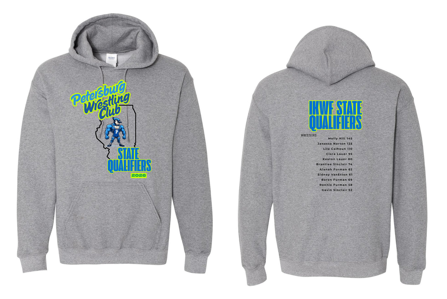 Petersburg Wrestling Club State Qualifiers Unisex Hoodie (P.18500/18500B)