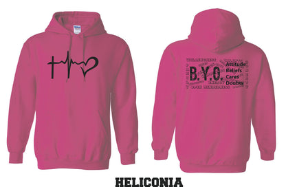 BYO HOODED SWEATSHIRT HEARTBEAT (P.18500)