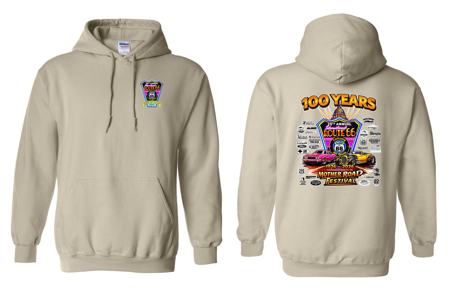 25TH ANNUAL ROUTE 66 MOTHER ROAD FESTIVAL 2026 UNISEX HOODIE (P.18500)