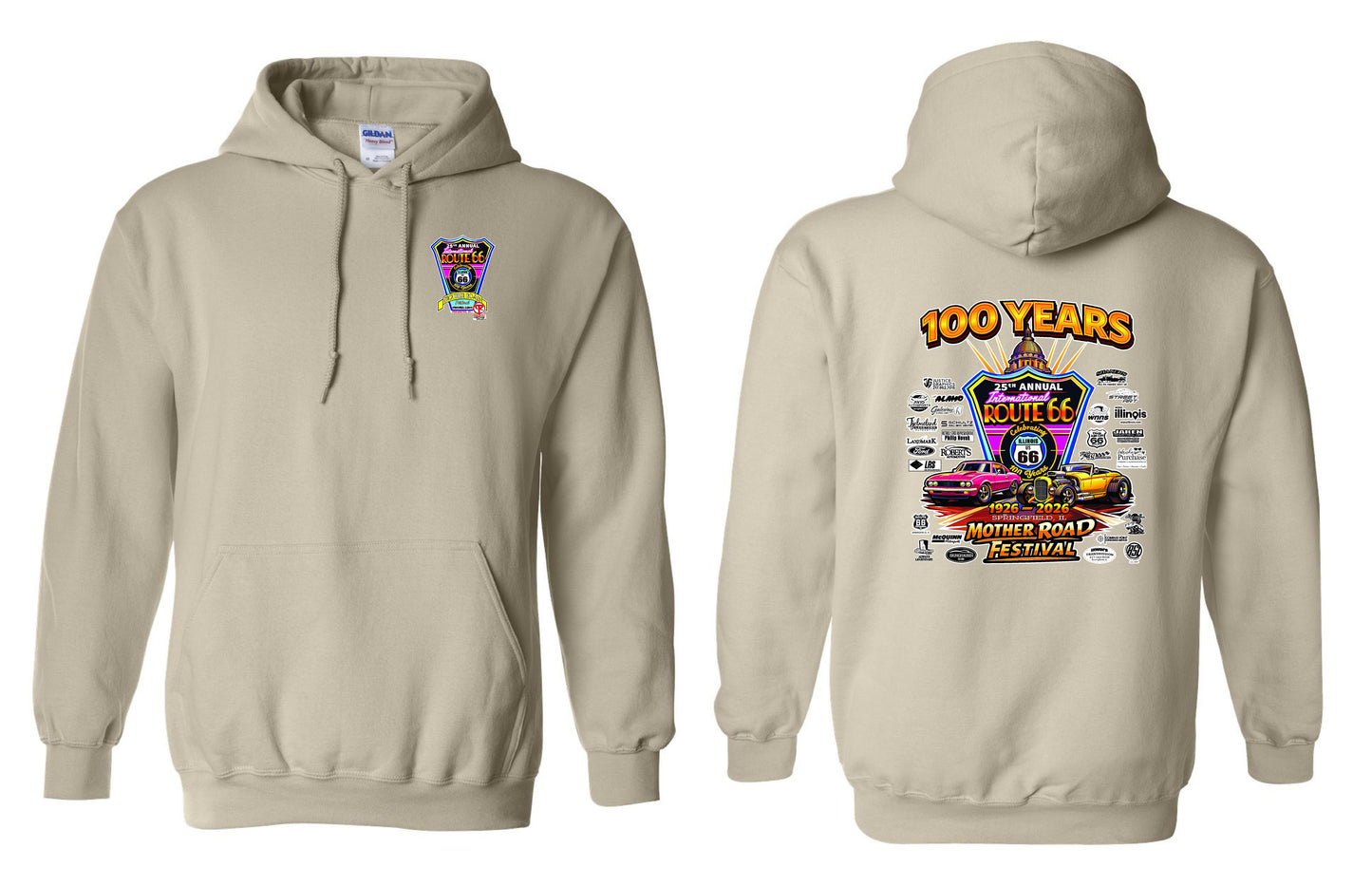 25TH ANNUAL ROUTE 66 MOTHER ROAD FESTIVAL 2026 UNISEX HOODIE (P.18500)