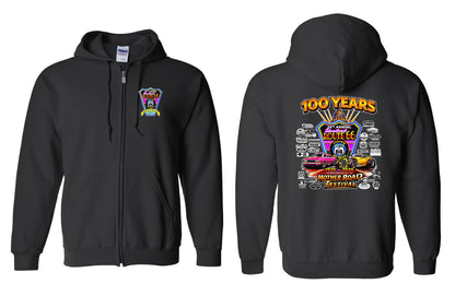 25TH ANNUAL ROUTE 66 MOTHER ROAD FESTIVAL 2026 UNISEX FULL ZIP HOODED SWEATSHIRT (P.18600)