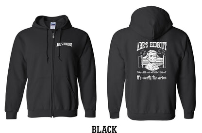 ABE'S HIDEOUT UNISEX FULL ZIP HOODED SWEATSHIRT (P.18600)