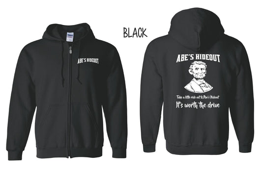 ABE'S HIDEOUT UNISEX FULL ZIP HOODED SWEATSHIRT (18600)