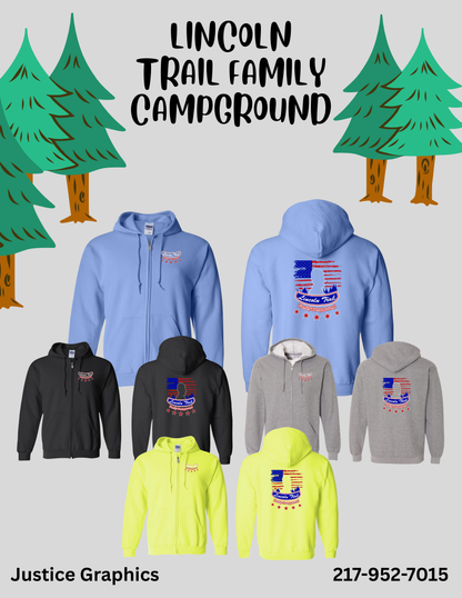 Lincoln Trail Family Campground Unisex Full Zip Hooded Sweatshirt (P.18600)