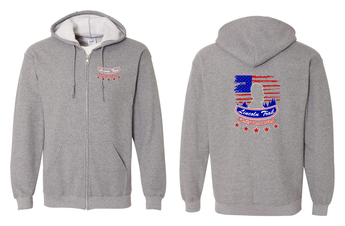 Lincoln Trail Family Campground Unisex Full Zip Hooded Sweatshirt (P.18600)