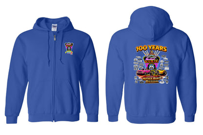 25TH ANNUAL ROUTE 66 MOTHER ROAD FESTIVAL 2026 UNISEX FULL ZIP HOODED SWEATSHIRT (P.18600)