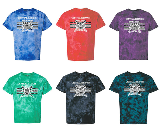 CENTRAL IL BASEBALL CONFERANCE TOURNAMENT UNISEX Crystal Tie-Dyed T-Shirt (P.200CR)