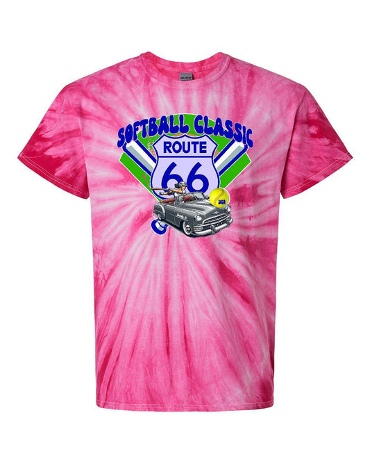 RIOT ROUTE 66 SOFTBALL CLASSIC Tie Dye Pinwheel T-Shirt (P.200CY)