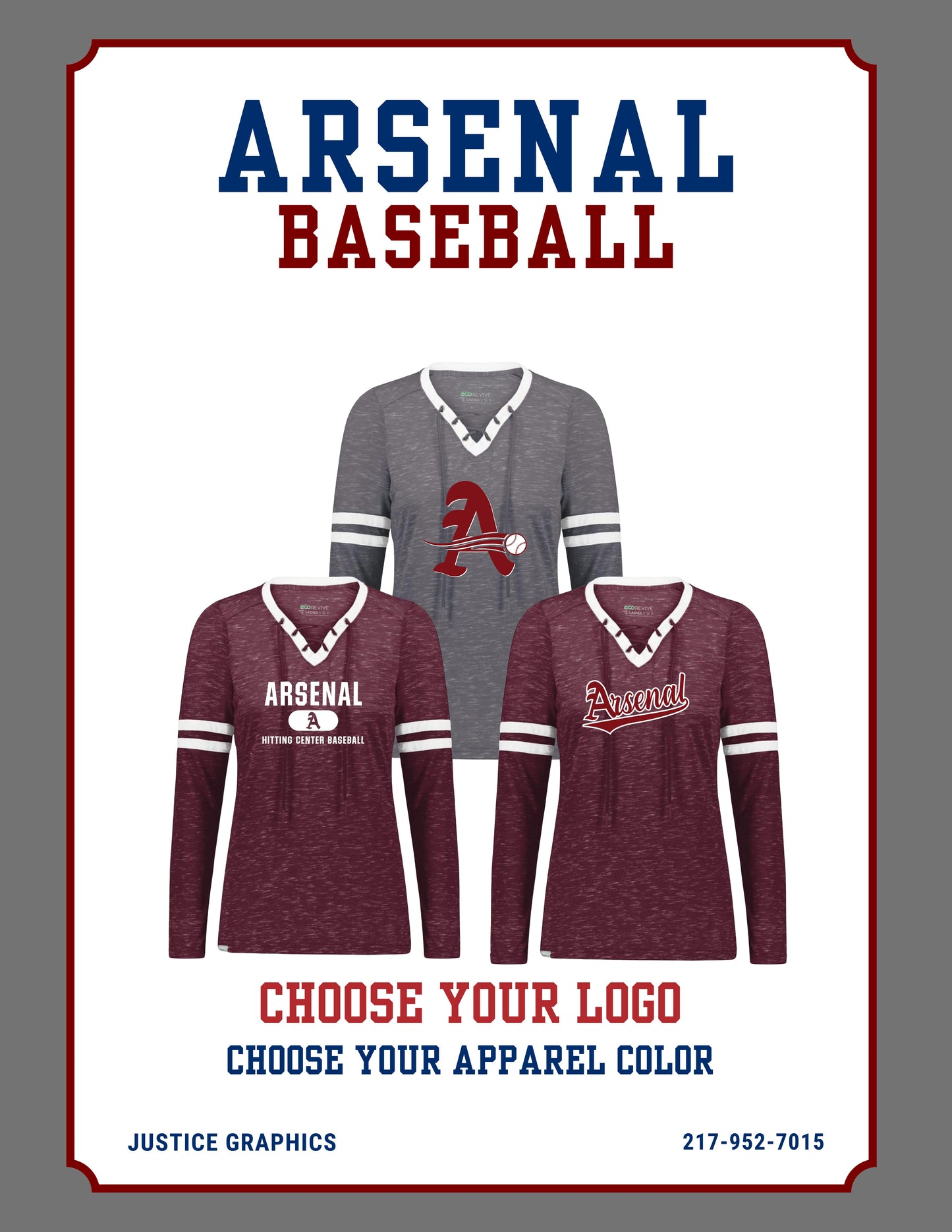 Arsenal Baseball Ladies Monterey Long Sleeve Tee (P.223246)