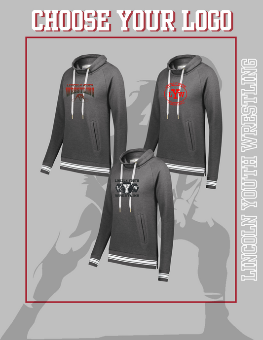 Lincoln Youth Wrestling Ladies All-American Funnel Neck Pullover (P.229763)