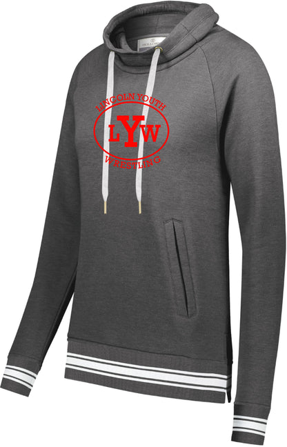 Lincoln Youth Wrestling Ladies All-American Funnel Neck Pullover (P.229763)