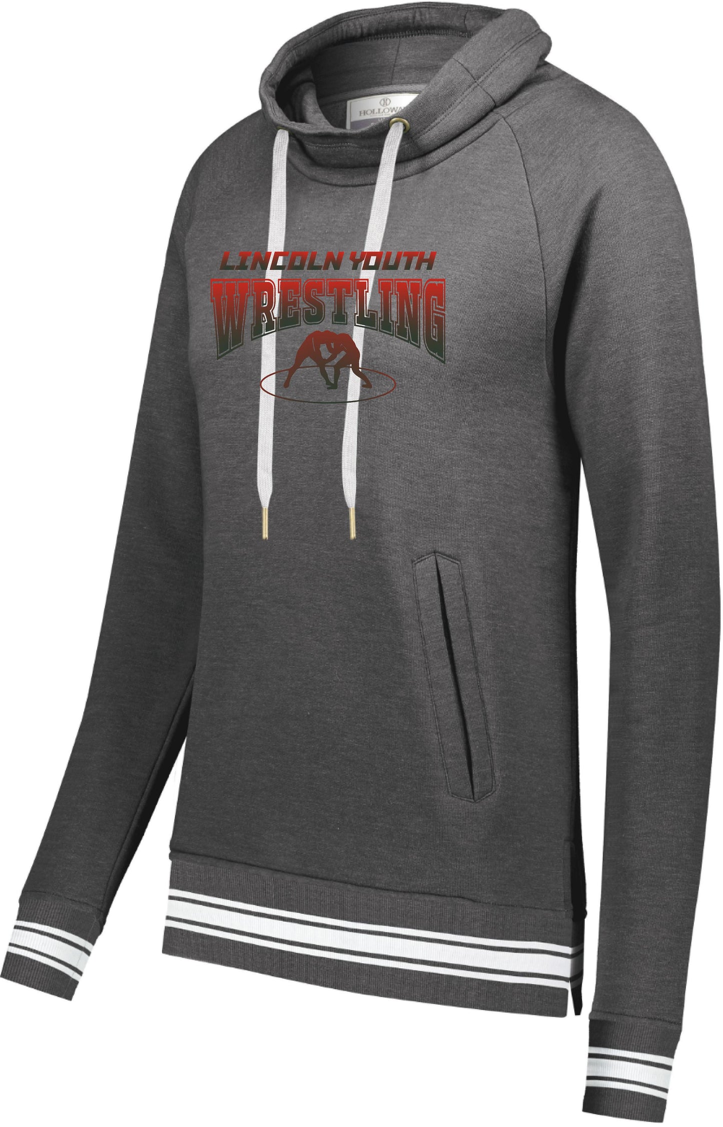 Lincoln Youth Wrestling Ladies All-American Funnel Neck Pullover (P.229763)