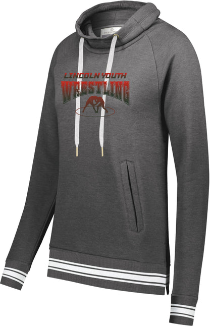 Lincoln Youth Wrestling Ladies All-American Funnel Neck Pullover (P.229763)