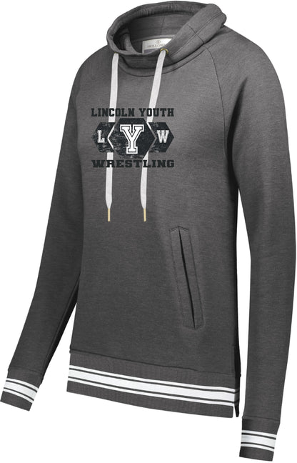 Lincoln Youth Wrestling Ladies All-American Funnel Neck Pullover (P.229763)