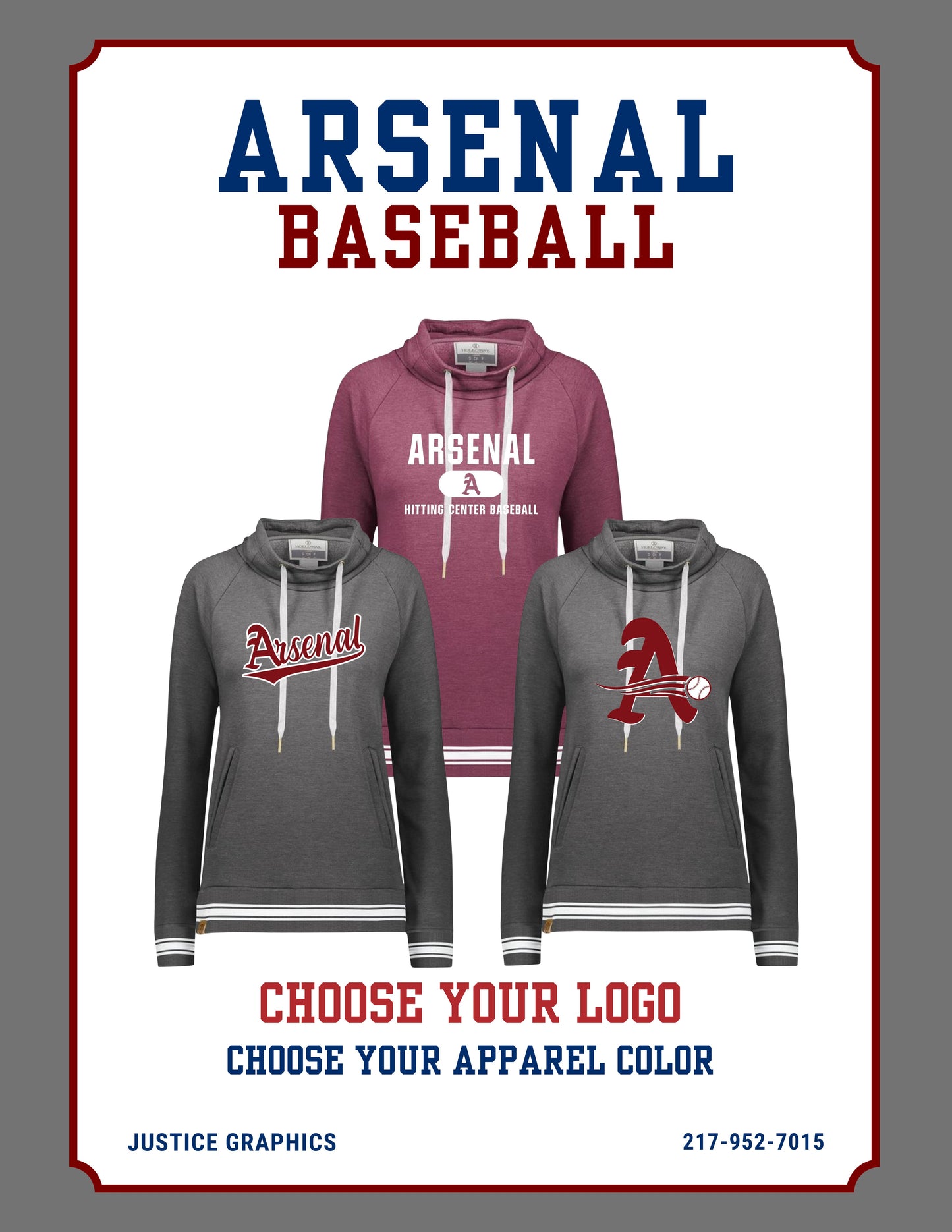 Arsenal Baseball Ladies All-American Funnel Neck Pullover (P.229763)