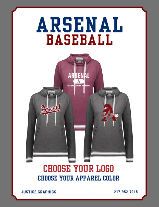Arsenal Baseball Ladies All-American Funnel Neck Pullover (P.229763)