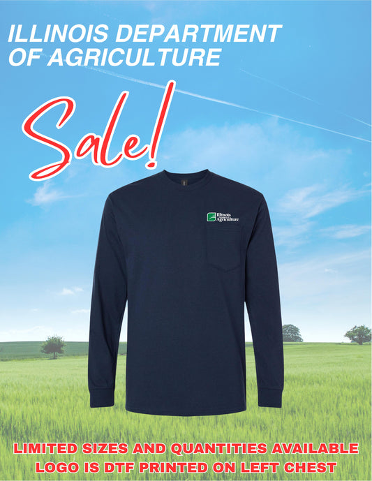 Illinois Department of Agriculture SALE Long Sleeve Pocket T-Shirt (P.2410)