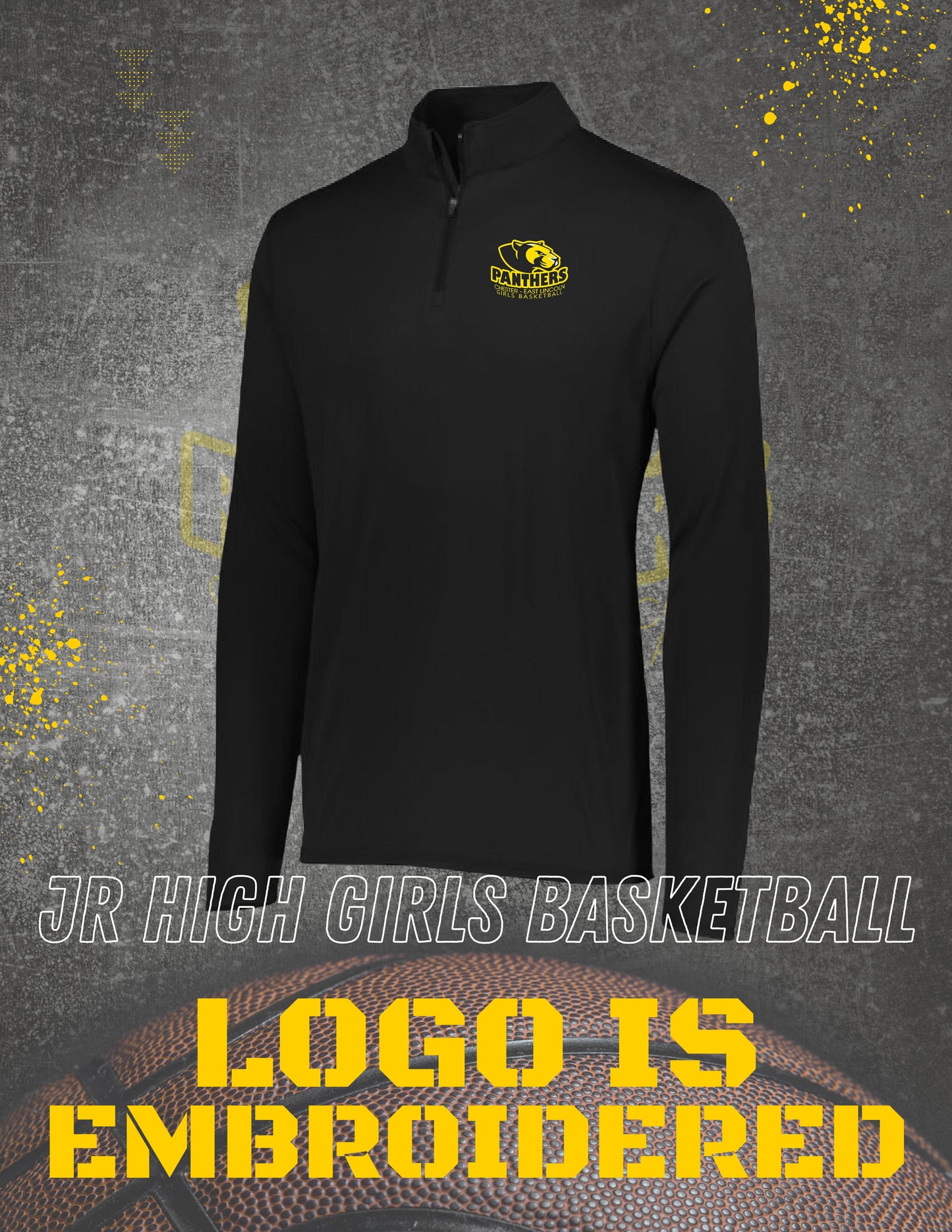 Chester-East Lincoln Jr. High Girls Basketball  Attain Wicking 1/4 Zip Pullover (E.2785)