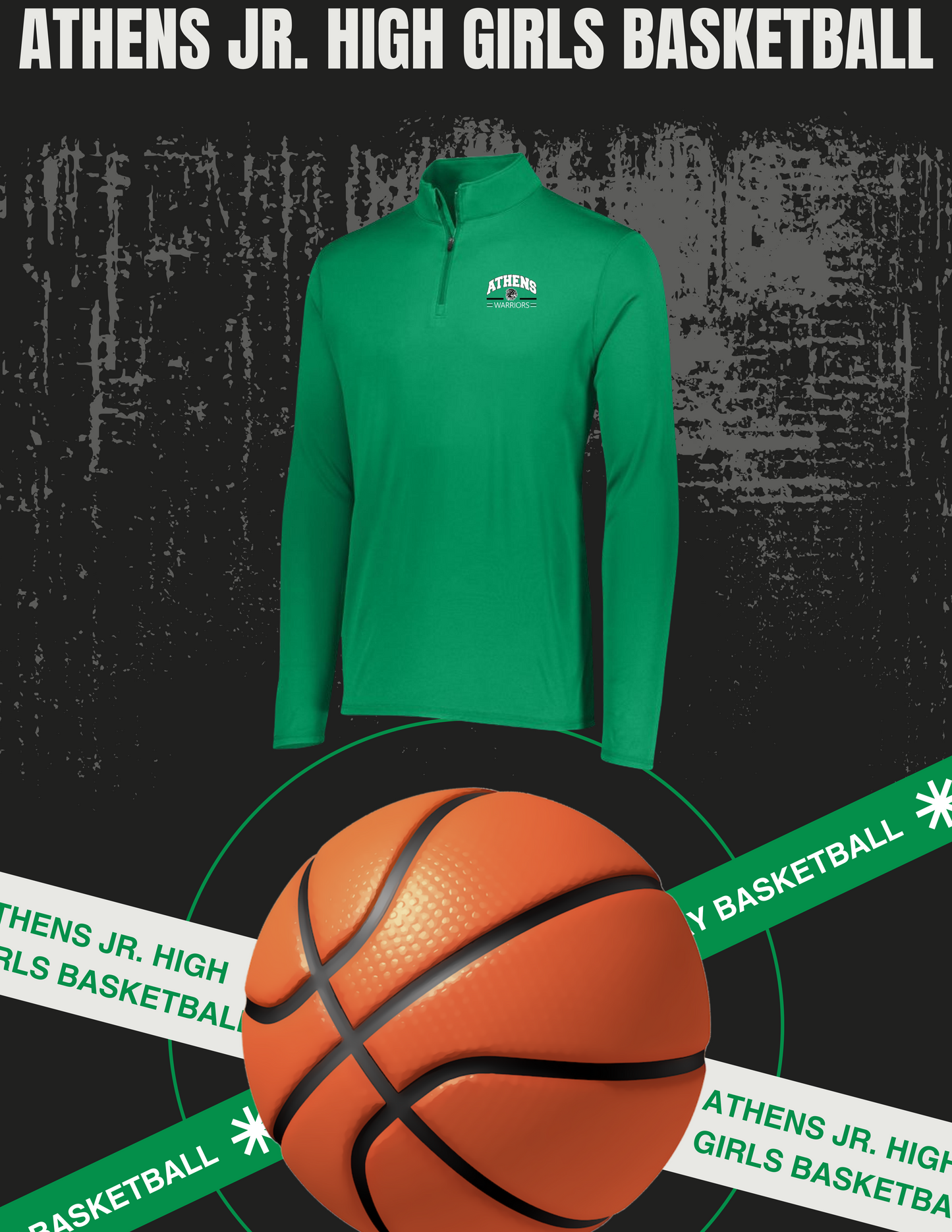 ATHENS JR. HIGH GIRLS BASKETBALL Attain Wicking 1/4 Zip Pullover (E.2785)