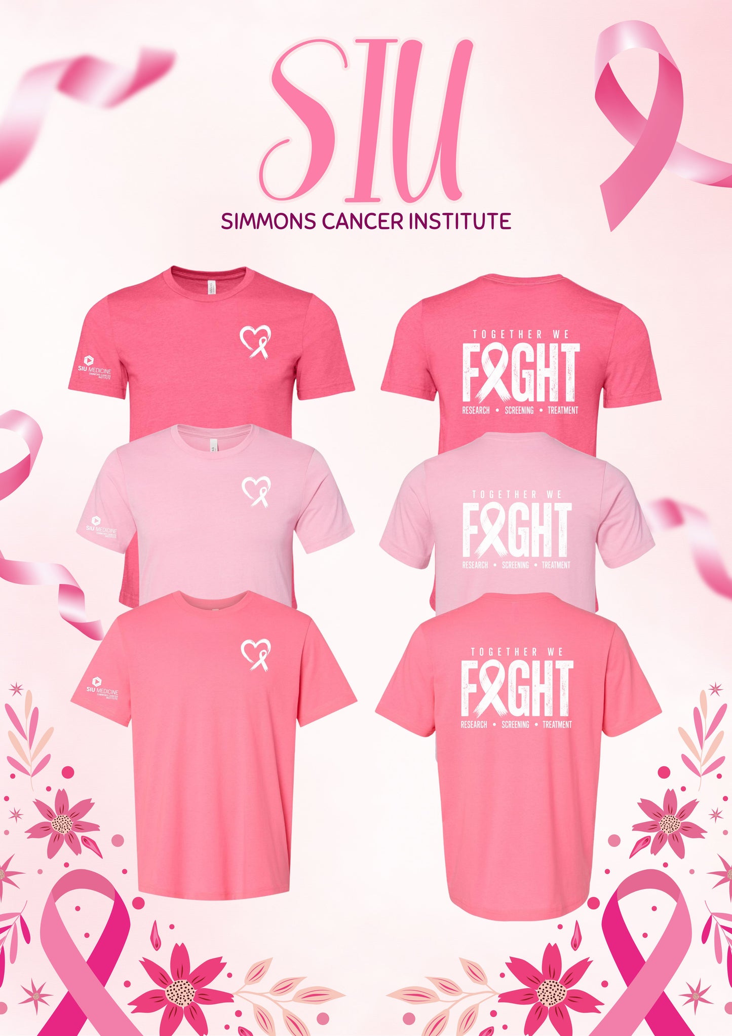 SIU Medicine Simmons Cancer Institute Breast Cancer Unisex Bella T-Shirt (P.3001CVC)