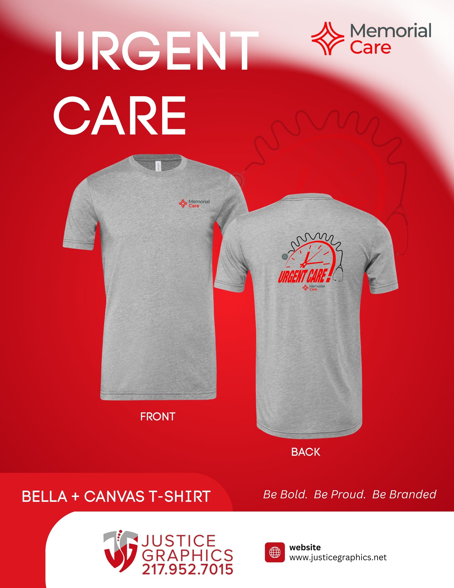 Memorial URGENT CARE Bella + Canvas Jersey Tee (P.3001CVC)