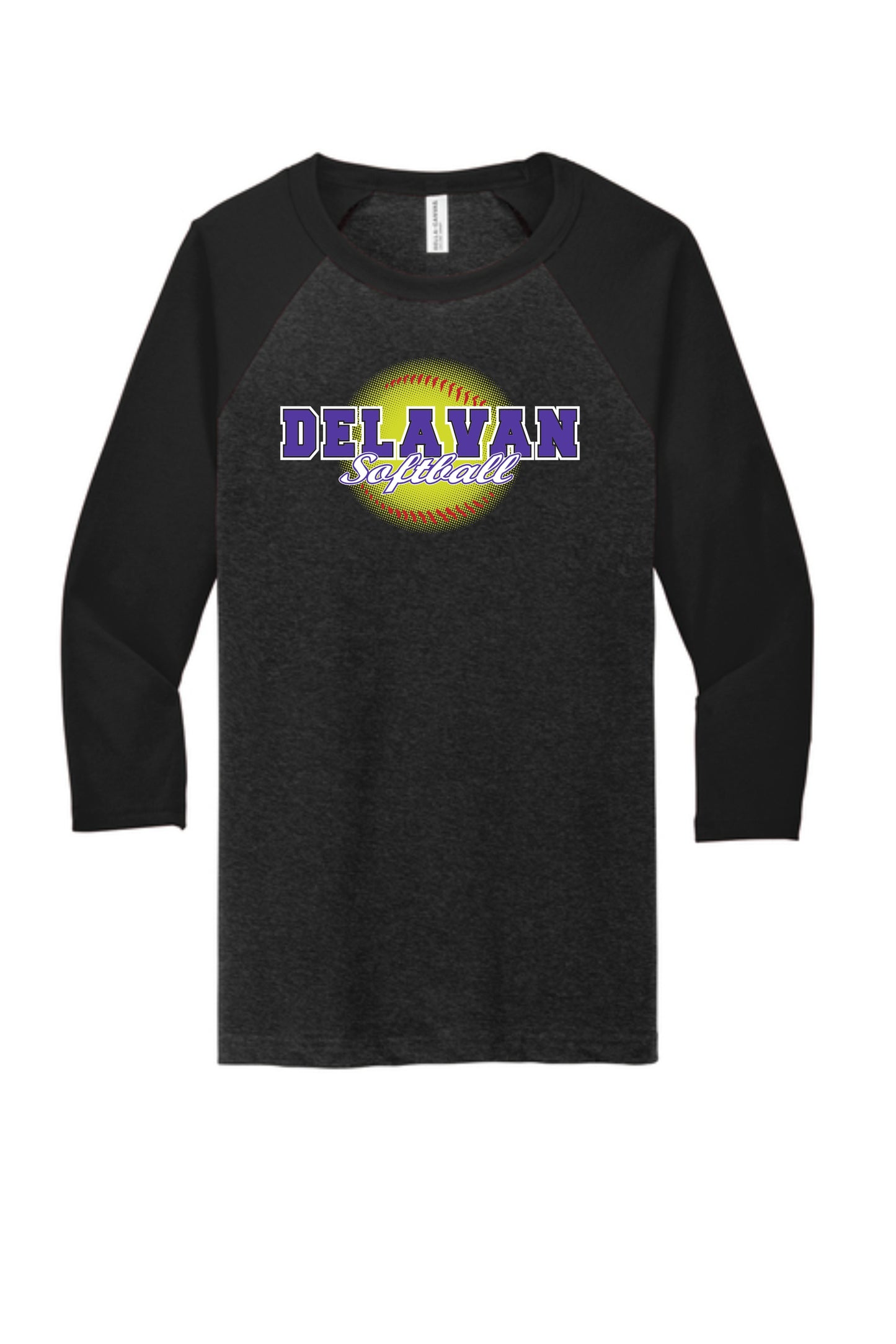 Delavan High School Softball VINTAGE SUN BASEBALL TEE (P.3200)