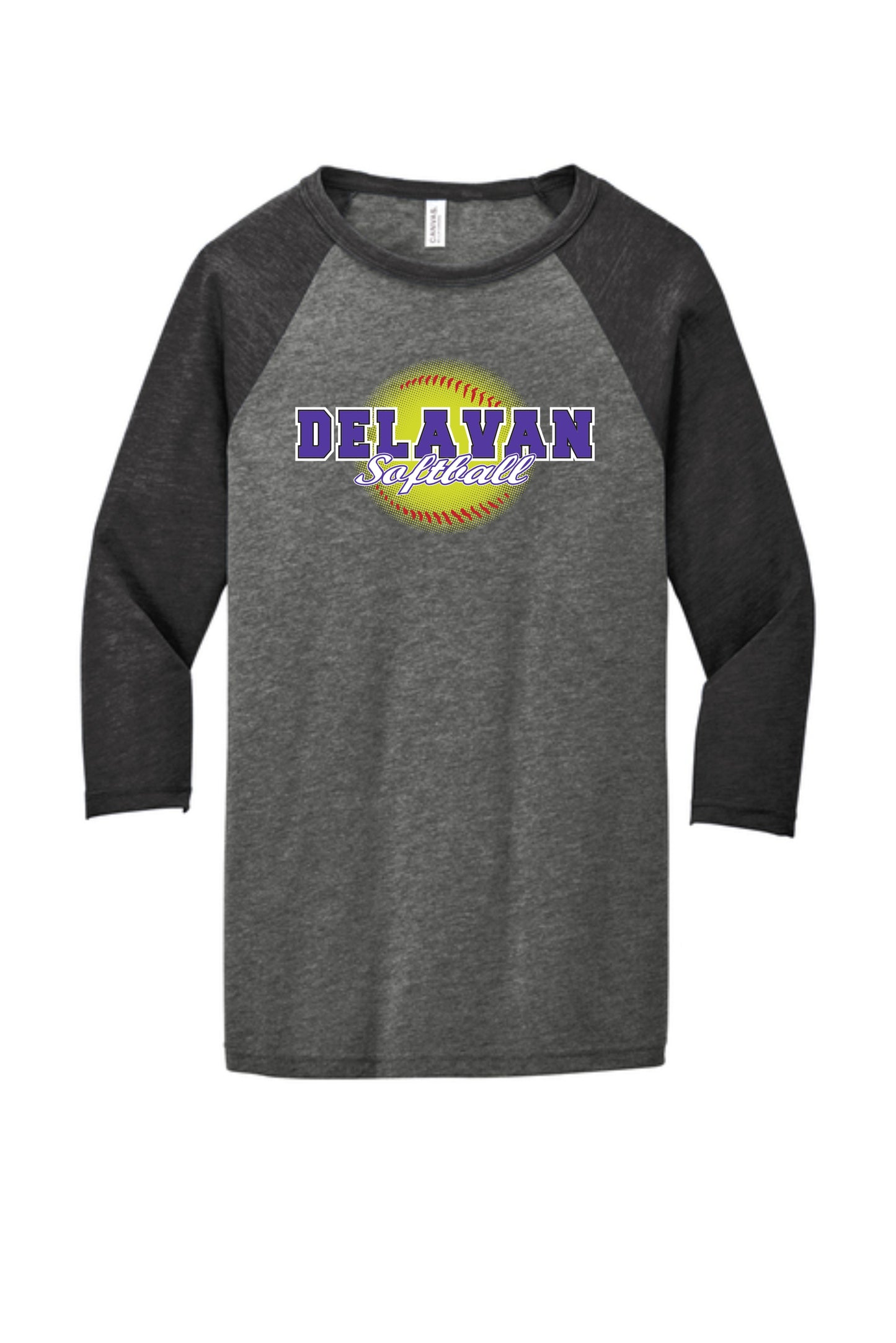 Delavan High School Softball VINTAGE SUN BASEBALL TEE (P.3200)