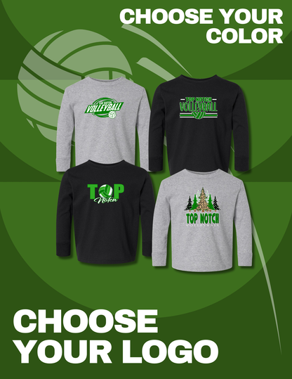 TOP NOTCH VOLLEYBALL Rabbit Skins - Toddler Long Sleeve Cotton Jersey Tee - (P.3311)