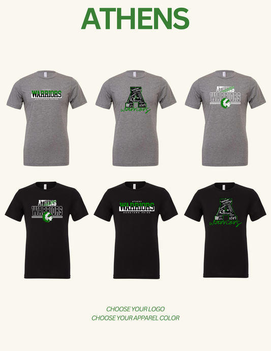 ATHENS BOOSTERS BELLA + CANVAS TEE (P.3413T/3413Y/3413)