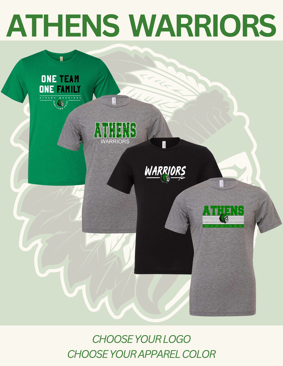 ATHENS BOOSTERS BELLA + CANVAS TEE (P.3413T/3413Y/3413)