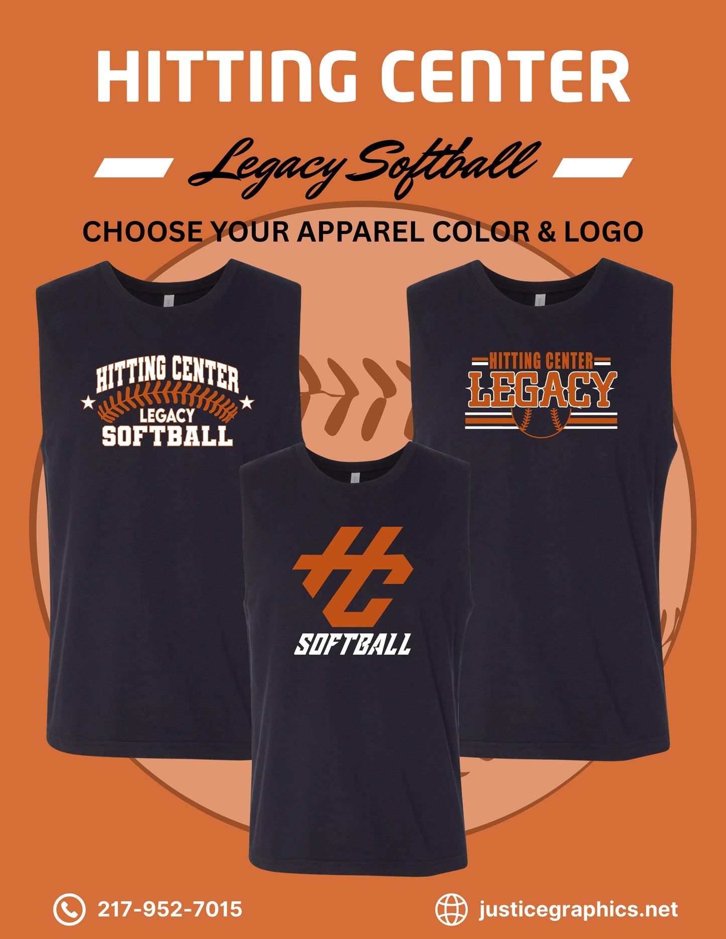 Hitting Center Legacy Softball BELLA + CANVAS UNISEX Jersey Muscle Tank (P.3483)