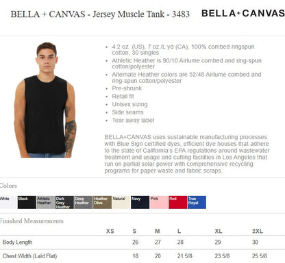 Hitting Center Legacy Softball BELLA + CANVAS UNISEX Jersey Muscle Tank (P.3483)