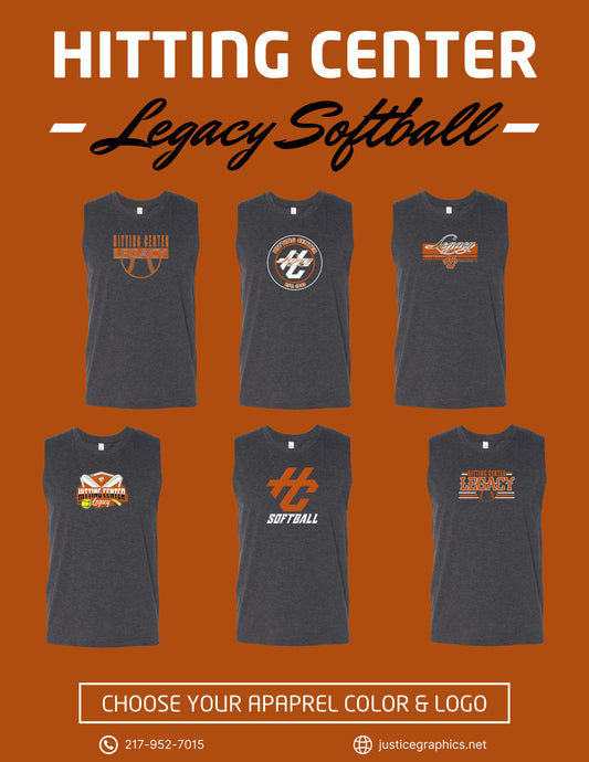 Hitting Center Legacy Softball BELLA + CANVAS UNISEX Jersey Muscle Tank (P.3483)