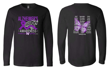 Alzheimer's Disease Awareness Tribute Bella + Canvas - Jersey Long Sleeve Tee (P. 3501)