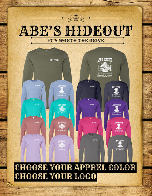 ABE'S HIDEOUT BELLA + CANVAS - Unisex Long Sleeve Tee - (P.3501)