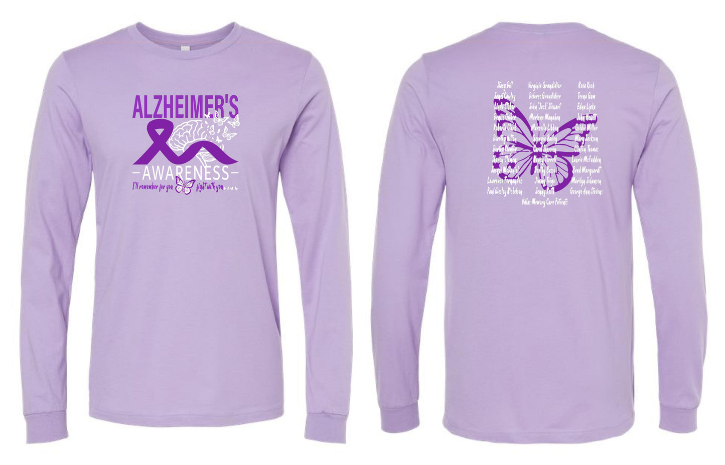 Alzheimer's Disease Awareness Tribute Bella + Canvas - Jersey Long Sleeve Tee (P. 3501)